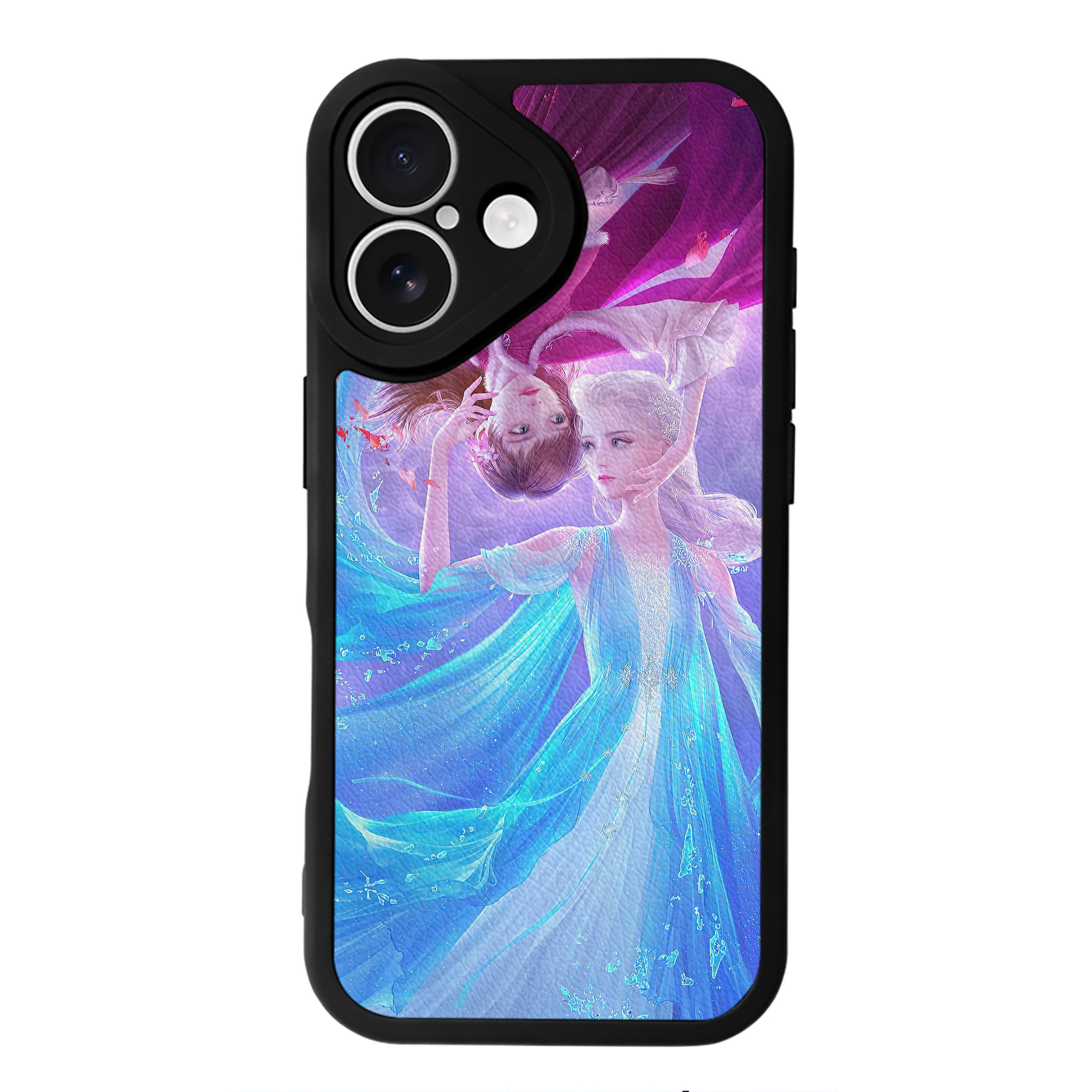 （画像用） アナと雪の女王 アンナ エルサ Frozen Anna Elsa 【iPhone 16シリーズ対応】シリコンスマホケース（レザー調） 材質：シリコン